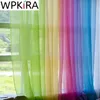 European American Style Multicolor Sheer Curtain Bay Window Screening Solid Door Curtains Drape Panel Tulle for Living Room 240106