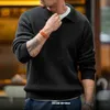 Maden Vintage Crew Neck Sweater Loose Vertical Strip Winter Basic Pullovers för Male Casual Retro Knitwear Lapel Soft Warm 240108