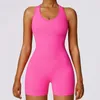 Aktiva uppsättningar ihålig rygglös sömlös sport kort jumpsuit unitard gym kvinnor romper sexiga apor en bit outfit yoga set fitness overalls