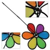 Trädgårdsdekorationer Pinwheel Flower Windmill 1 st färgglada söta presenter Tyg Wind Spinner Decoration Supplies