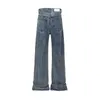 TKPA American High Street Trendy Brand Wide Legged Jeans for Men and Women's Vibe Lazy Wind Draping Floor Slim Pull Long Pants
