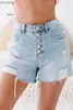 Shorts pour femmes Printemps été femmes nouveau défilé de mode mince taille haute trou baggy short en jean à jambes larges pas cher en gros YQ240108