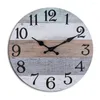 Zegary ścienne 10-calowe okrągłe drewniane zegar w stylu rustykalny rustykalny niekiniennik