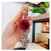 Key Rings High quality mink plush bear key chain brick animal key chain belt car key chain bag pendant gift decoration J240108