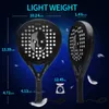 Padel-Tennisschläger, Paddelschläger aus Kohlefaser mit EVA-Memory-Flex-Schaumkern, leichter Padelschläger für Pop 240108