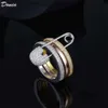 Der Luxusring von Donia Schmuck übertrieben übertriebene Kupfer mit drei Ringen voller Zirkone Europäischer und amerikanischer kreativer Designergeschenke