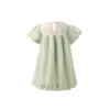 Girl Dresses HoneyCherry Summer Girls Lolita Pearl Inlaid Princess Dress Sweet Green Mesh Bubble Sleeve Clothes