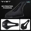 Bike Saddles RYET 3D Printed Bicycle Saddle Ultralight Carbon Fiber Hollow Comfortable Breathable MTB Gravel Road bike Cycling Seat PartsL240108