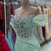 2024 aso ebi mint sheer neck mermaid prom dress crystals evening evening party second stree section dongragement dragement dresses robe de soiree ZJ414