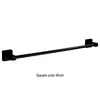 Bath Accessory Set Black Wide Compatibility Bathroom Rack Easy Installation For Convenient Towel Storage