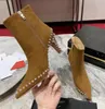 豪華なデザイン新しい輸入Calfskin Women'sBoots先のとがった足首ブーツ