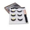 Borstels 3 paren/set Magnetische wimpers Valse wimpers Herhaald gebruik Wimpers Waterdichte vloeibare eyeliner met pincet Make-upset