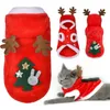 Dog Apparel Pet Clothing Autumn/Winter Flannel Warm Holiday Cat Elk Christmas Year Clothes