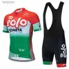 Cykeltröja sätter nya Eolo Kometa Team Cycling Set Man Bike Jersey Kort ärm Bicycle Clothing Kit MTB Cycling Wear Triathlon Unifore Maillotl240108