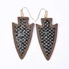 Dangle Earrings Handmade Genuine Leather And Wood Arrowhead For Women Western Arrow Jewelry Wholesale