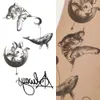 1PCS Waterdichte Tijdelijke Tattoo Sticker Tijger Maan Walvis Bloem Patroon Water Transfer Schouder Borst Body Arm Fake Tattoo 240108