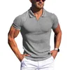 Polo da uomo 2024 Polo da uomo Camicia da uomo Manica corta Solido scollo a V Striscia verticale Abbigliamento Estate Moda casual Top