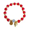 Charme Pulseiras Estilo Chinês Zodíaco Dragão Pulseira Para Mulheres Homens Ano de Vida Amuleto Lucky Beads Bênção Amizade Casal Jóias Presente