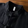 Heren casual shirts Chinese stijl traditionele tai chi shirt jassen Tang pak uniform jas tops herenkleding