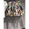 Rokken 2024 Vroege Lente Nieuwe Gekleurde Bloemenprint Hoge Taille Grote Rok A-lijn Mini Damesjurk Drop Levering Kleding Dames Clothi Otw7J