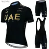 Cycling Jersey Sets UAE Cycling Mtb Men's Blouse Maillot Man Winter Thermal Sportswear Clothes Clothing 2023 Jersey Laser Cut Sports Set Outfit BibL240109