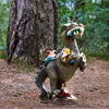 Garden Dinosaur Eating Gnome Statues Outdoor Funny Resin Figurines Sculpture Decor for Patio Lawn Yard Ornament 1pc 240108