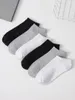 Chaussettes féminines 6 paires / lot sport massif noir blanc gris gris respirant sportif femelle féminine basse tube hommes été