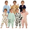 Krowie kreskówka Flannel Dzieci Worek śpiwotu dla niemowląt ciepłe zimowe ubrania maluch sleepsack piżama dla dziewcząt chłopcy dzieci 1-6 lat 240108