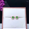 Stud Earrings KJJEAXCMY Fine Jewelry 925 Sterling Silver Inlaid Natural Diopside Gemstone Female Support Detection Of Leaves