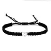 Bracelets de charme Coeur Lettre initiale A-Z Réglable Corde noire tressée Femmes Hommes Bijoux minimalistes faits à la main pour couple