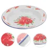 Set di stoviglie Smalto Ciotola di frutta Piatto al vapore Retro Smalto Decor Contenitore Vintage Servire Snack Piatti Insalata di verdure miste