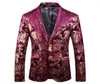 Men039s Anzüge 5XL 6 Farbe Luxuriou Fashion Boutique Goldener Blazer Samt Bühnenshow Party Floral Herren Slim Anzug Jacke M3669120