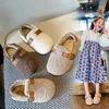 Herfst Winter Kinderen Bont Schoenen Jongens Instappers Kinderen Katoen gevoerde Schoenen Meisjes Flats Warme Mocassins Casual Schoenen CN21-36 240108