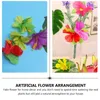 Flores decorativas 72 piezas de flores de simulación decoraciones hawaianas adornos de hibiscos falsos (color aleatorio)