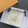 Com jóias de colar de moda de caixa para amantes homens mulheres pingentes de coração de colares de amor, casal presente 18k ouro banhado nunca desaparece