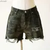 Shorts pour femme Short en jean femme short en jean sarouel décontracté Camouflage femme pantalon court taille haute décontractée femme trous Denim Shorts YQ240108