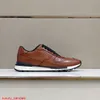 Baskets en cuir BERLUTI chaussures décontractées Berluti Fast Track Spring Festival chaussures pour hommes en cuir perforé respirant à lacets chaussures de sport HB37