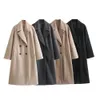 Unizera Autumn/Winter Women's Wear Fashion Casual Curagy Versatile Soft Loose Long Coat 240108