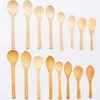 1000pcs 13cm Mini Wooden Spoon Kitchen Cooking Teaspoon Condiment Utensil Coffee Round Spoon Kids Ice Cream Tableware Tool SN448