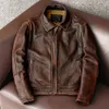 Zwaluwstaart Heren Leren Jas Vintage Motorjassen 100% Koeienhuid Leren Jas Mannelijke Bikerkleding Aziatische Maat S-6XL M697 240108