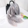 Halsdukar 2024 kvinnor mode halsduk vanlig solid silkesfas sjal sommar lady bandanas foulard hijab n17