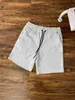 Herren-Shorts, gestrickt, mit Seitendruck, Sport-Shorts, Capri, Sport, lässig, locker, einfarbig, kurze Sommer-Schnelltrocknung, Strandhose, Größe M-XXL