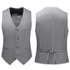 Chaleco para hombre Moda Casual Alta calidad Color sólido Delgado Tamaño grande Oficina de negocios Chaleco Hombres Novio Vestido de novia Traje Chalecos 240106