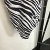 Designer Halter Bikini Zebra Impresso One Piece Swimsuit Sexy Backless Bikini Para Verão Praia Surf Respirável Swimwear
