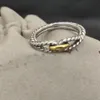 Gedrehter Ring der DY X-Serie mit exquisiten Perlen, ideal für Freundinnen und Liebhaber als Ehering-Designerschmuck