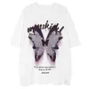 Męskie koszulki T-shirt Motyl T-shirt American Retro umyte w trudnej sytuacji tee street street Hip Hop Harajuku Tops Owwony luźne krótkie rękawy