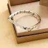 Link Bracelets Hapiship Fashion 2024 Women's Girls Romantic Love Heart Charm Italian Links 7mm Bracelet Stainless Steel Cool Jewelry G309