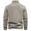 Felpe con cappuccio da uomo Autunno Inverno Maglione in pile polare Collo alto Mezza zip Top Felpa a maniche lunghe Abbigliamento maschile