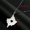 Colares de pingente de aço inoxidável Kosovo Mapa Colar Prata Cor Kosoves Coração Cadeia Jóias