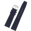 20mm 21mm 22mm Watch Strap for Pilot Portuguese Blue army green Nylon Canvas Watchband Leather Bracelet Accessories 240106